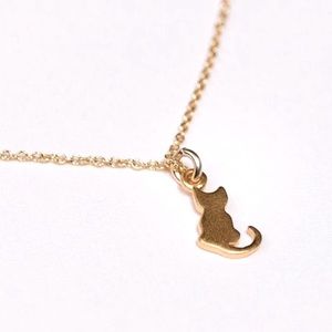 Beautiful gold vermeil  and sterling silver CAT NECKLACE 18”